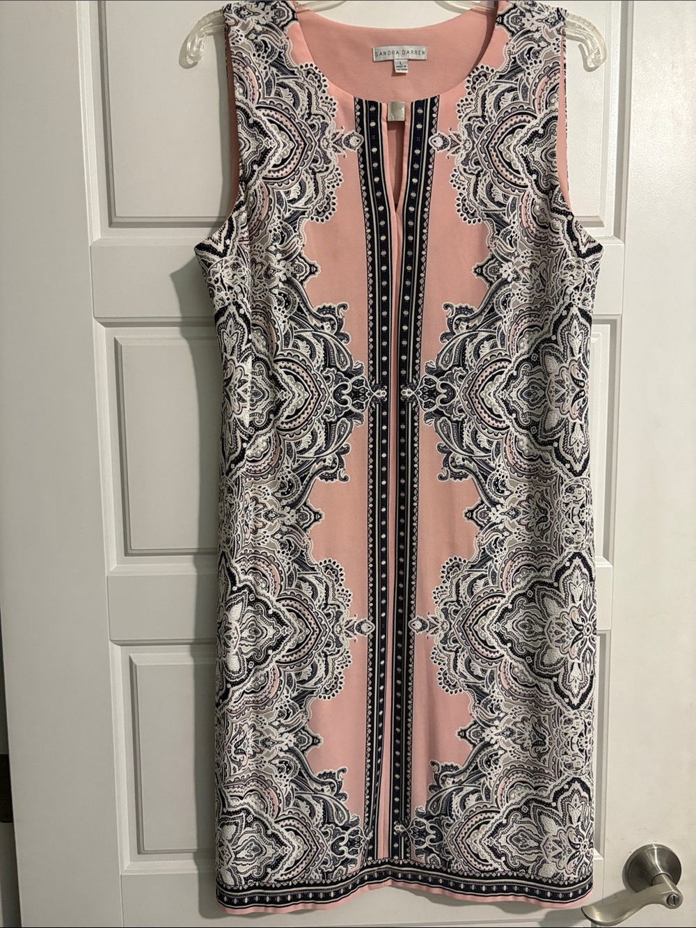 Sandra Darren Pink Paisley-Print Sleeveless Midi Dress